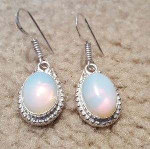 Sterling Silver Earrings with Milky Quartz